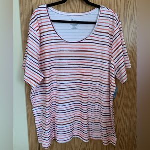 🍉 Penmans plus size Tee, NWT, plus size, summer, cotton blend white with stripes
